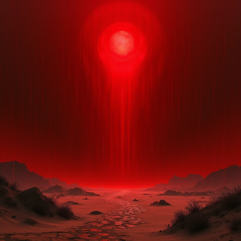 Desert, blood raining, realistic, clear image, dripping,