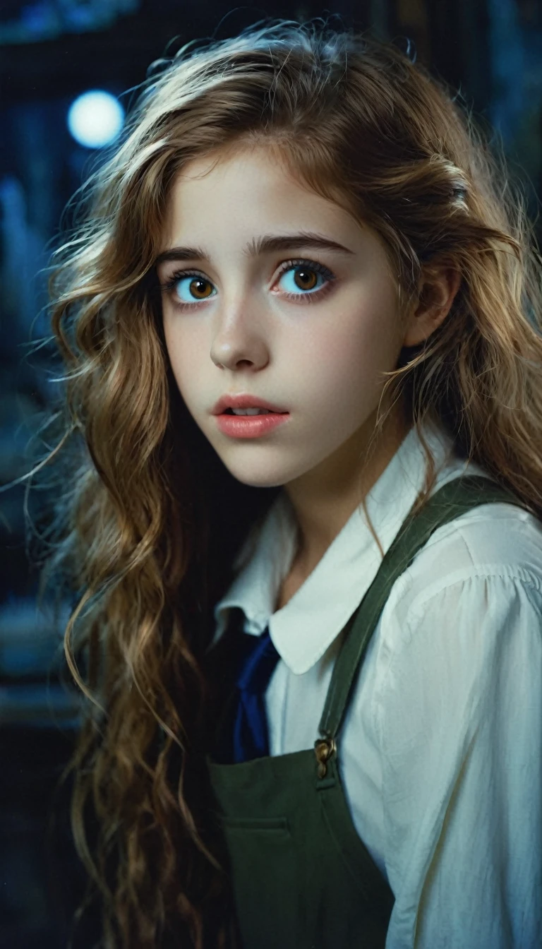 (((masterpiece))) , (((best quality))) , anime style, 2d, (by Nell Dorr:1.0) , photograph, Dilapidated (attractive 1girl, solo:1.3) Tutoring, tired eyes and beautiful mouth, her hair is Really long, Painterly Brown Cybernetic Eye, background, Amusing, Dark Academia, Moonlit, Slow Shutter Speed, Fujicolor Fujichrome Velvia 100, macro lens, arthouse, RTX, key visual