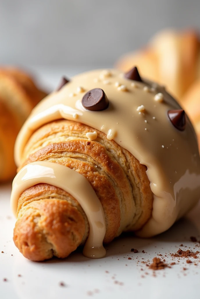 Croissant with cookie dough on the outside of the Croissant 