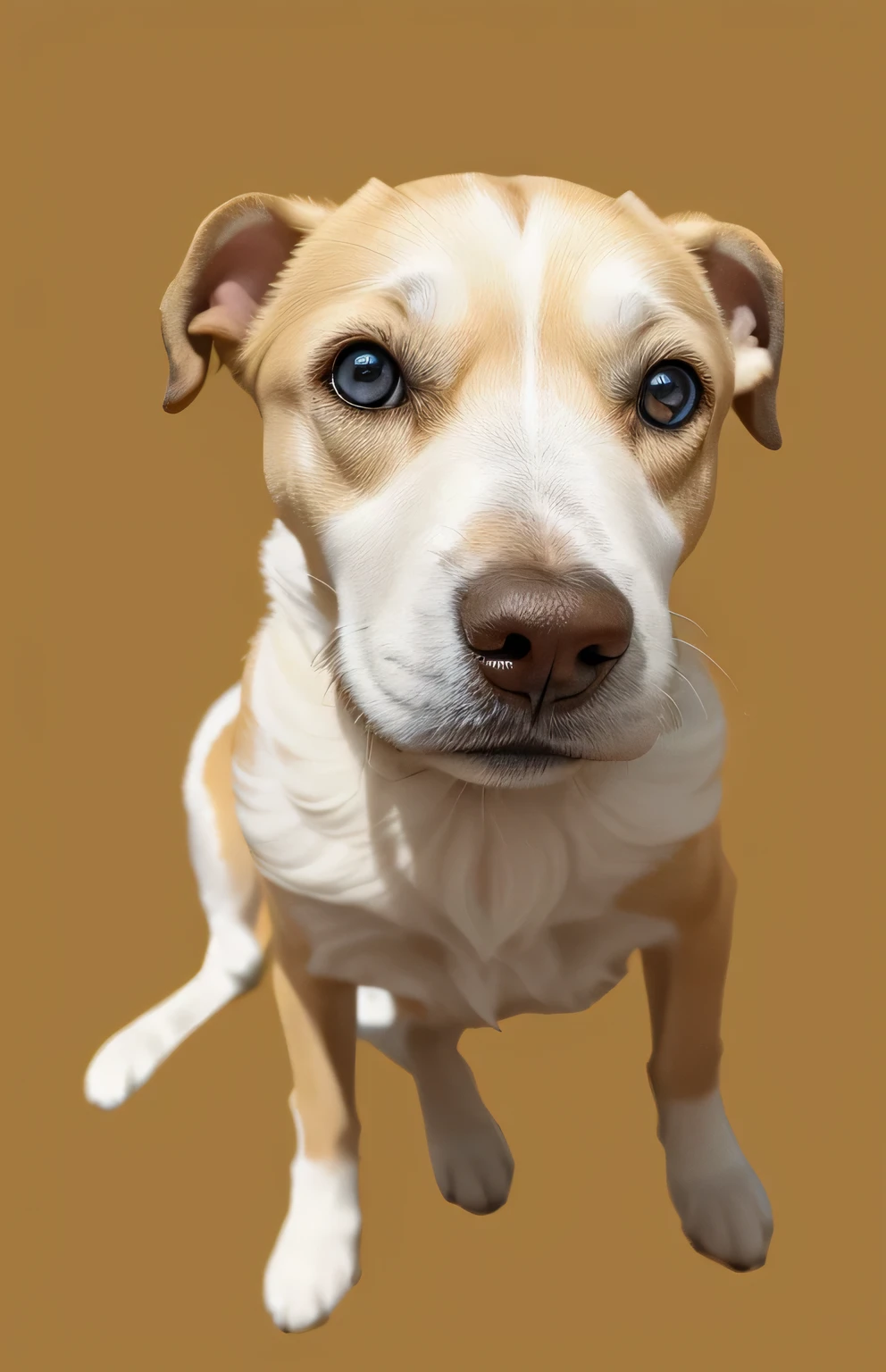 a very cute furry dog, hairs drawn like cartoon, perfectly drawn eyes, eyes like a cartoon drawing, beautiful eyes, perfect eyes, she is very happy, she is smiling, the image is very detailed