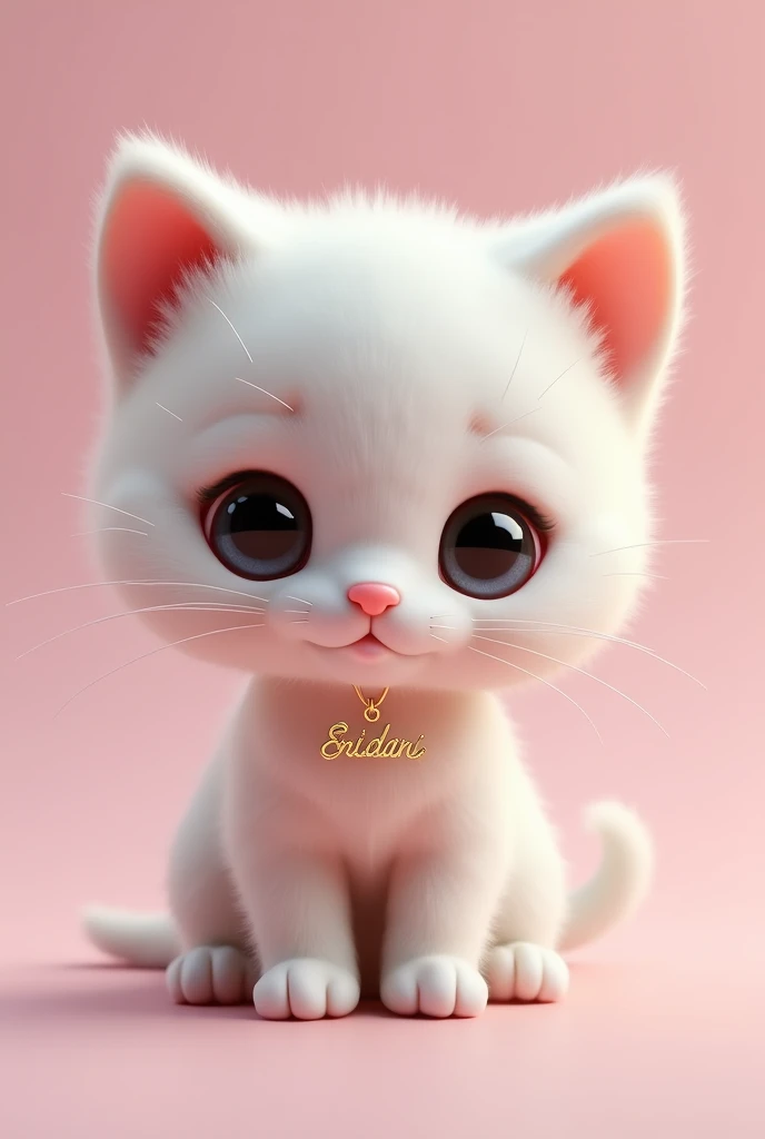 Hello kitty realistic character kitten. Gold name sign “Eridani Valadez”