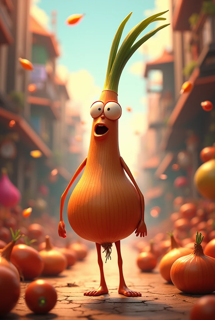 A long onion or animated rush