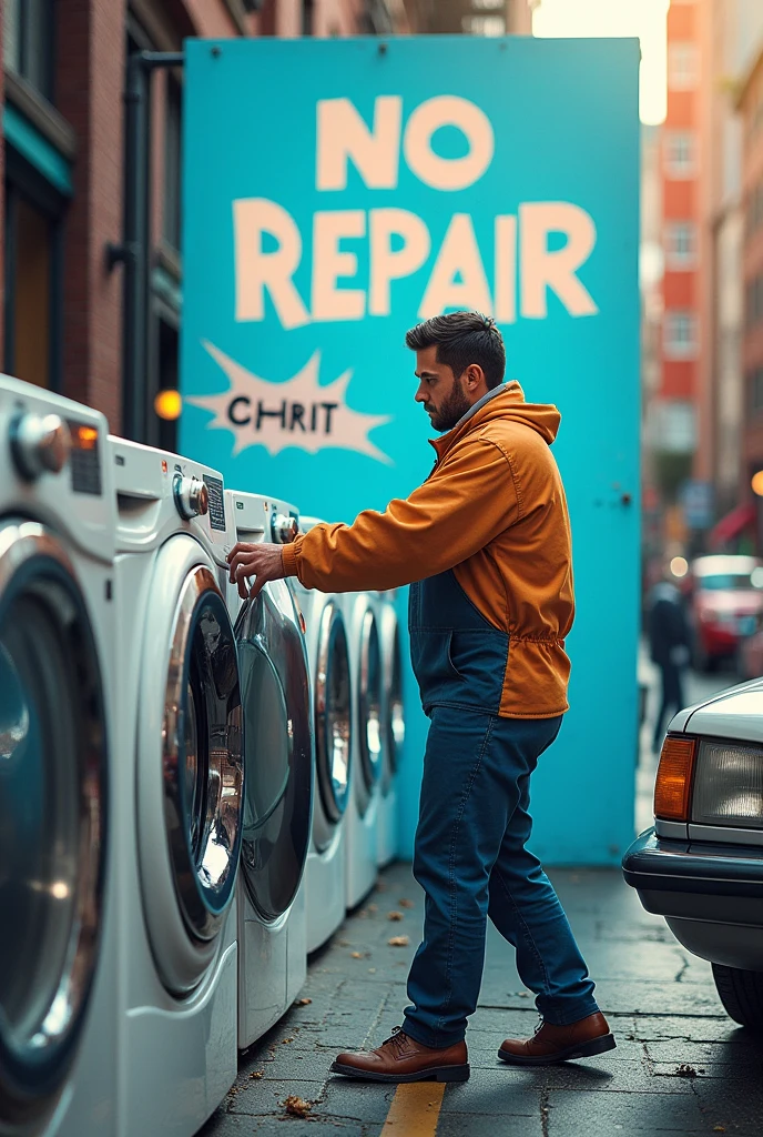 Act like an advertising expert and create a campaign with disruptive marketing so that people want to ask me to repair their washer and dryer.