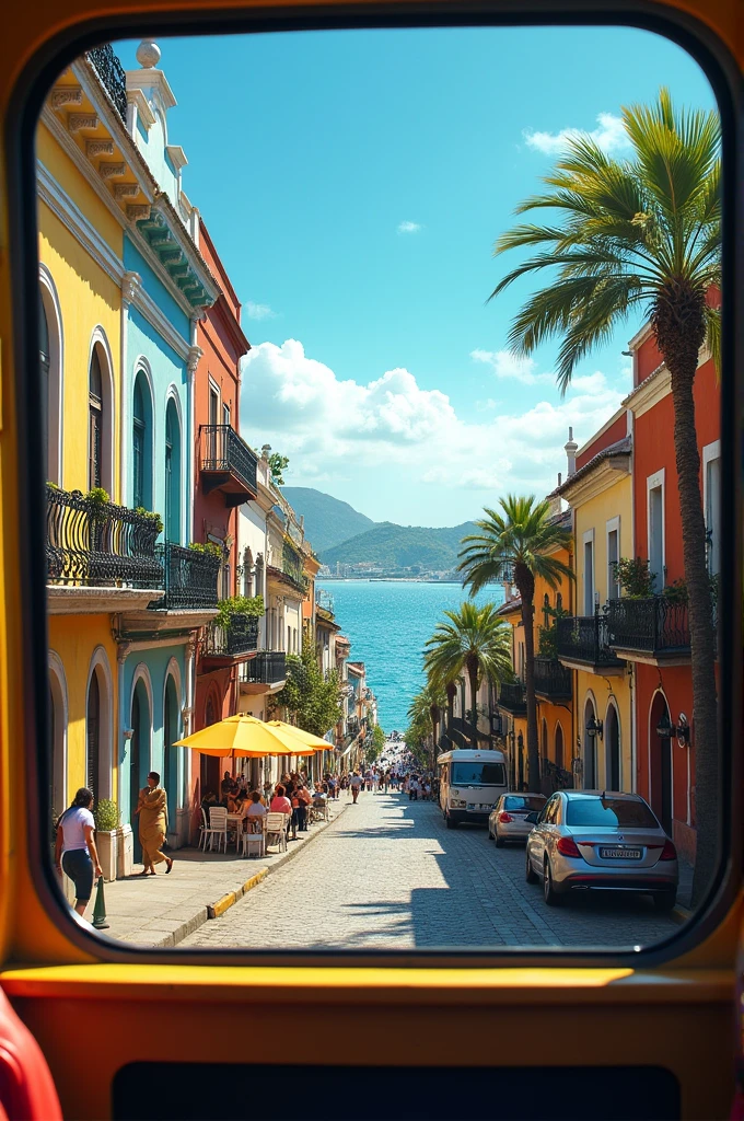 Cartagena Colombia from a bus