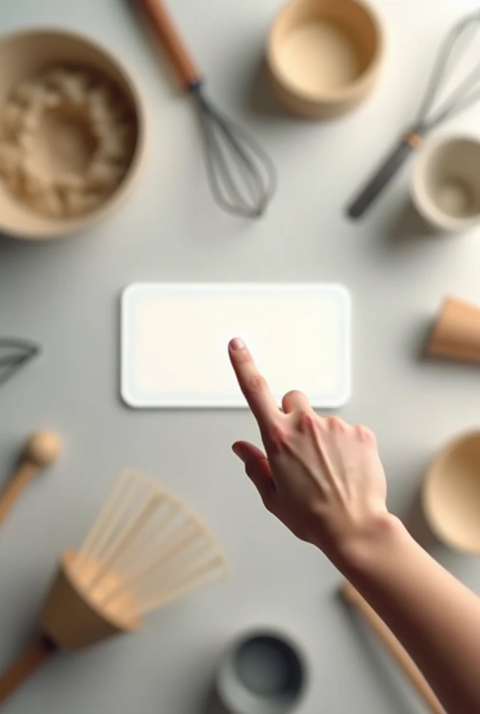 Blurred background with baking utensils and an on-screen comment box that says "Comment if this has happened to you". Optionally, A hand touching the “share” button.