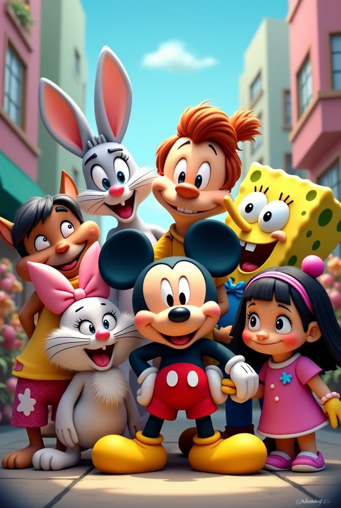 All Cartoons and human cartoon group photo