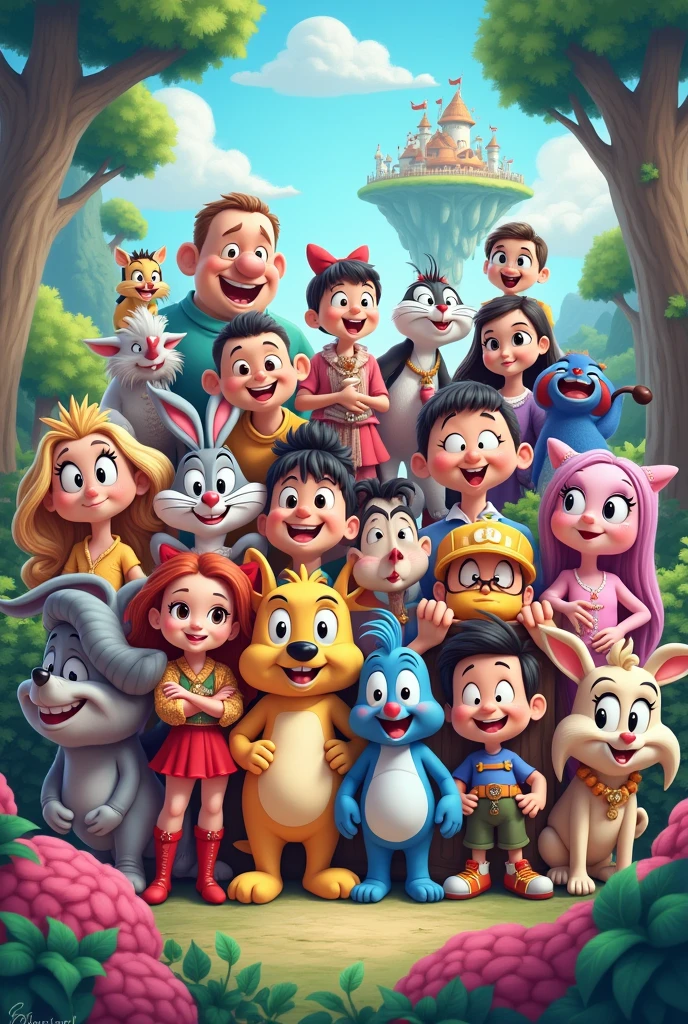 All world cartoon group photo