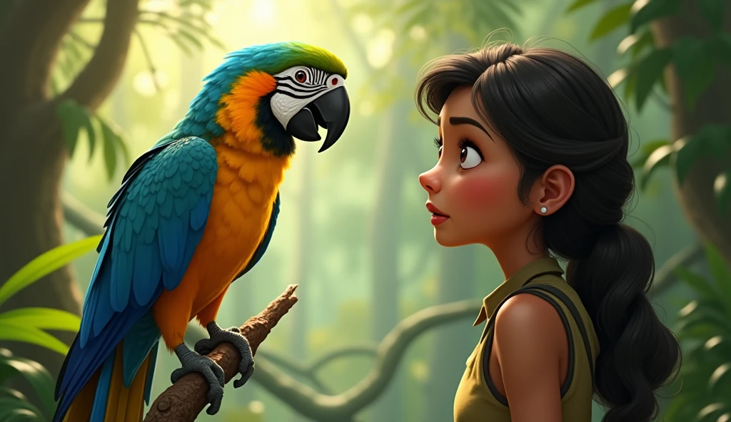 Maya was astonished. “parrot You can talk?” in jungle