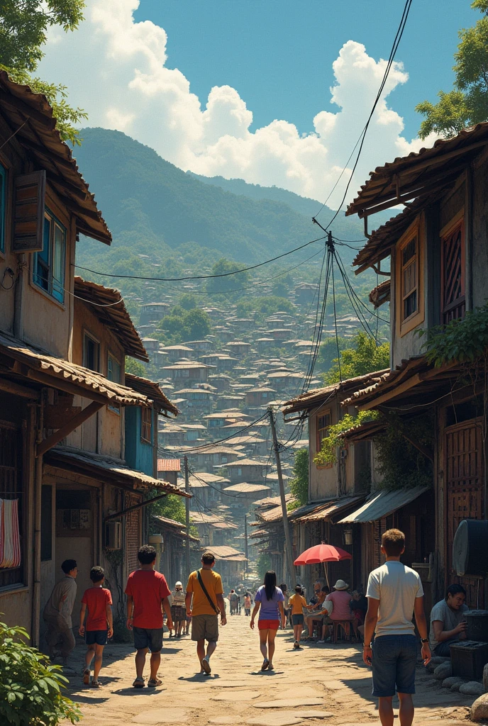 Create an image of the reality of the favelas 
