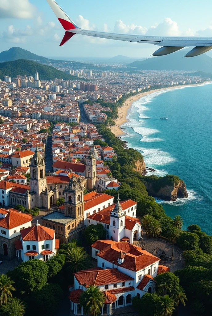 Cartagena Colombia from a plane