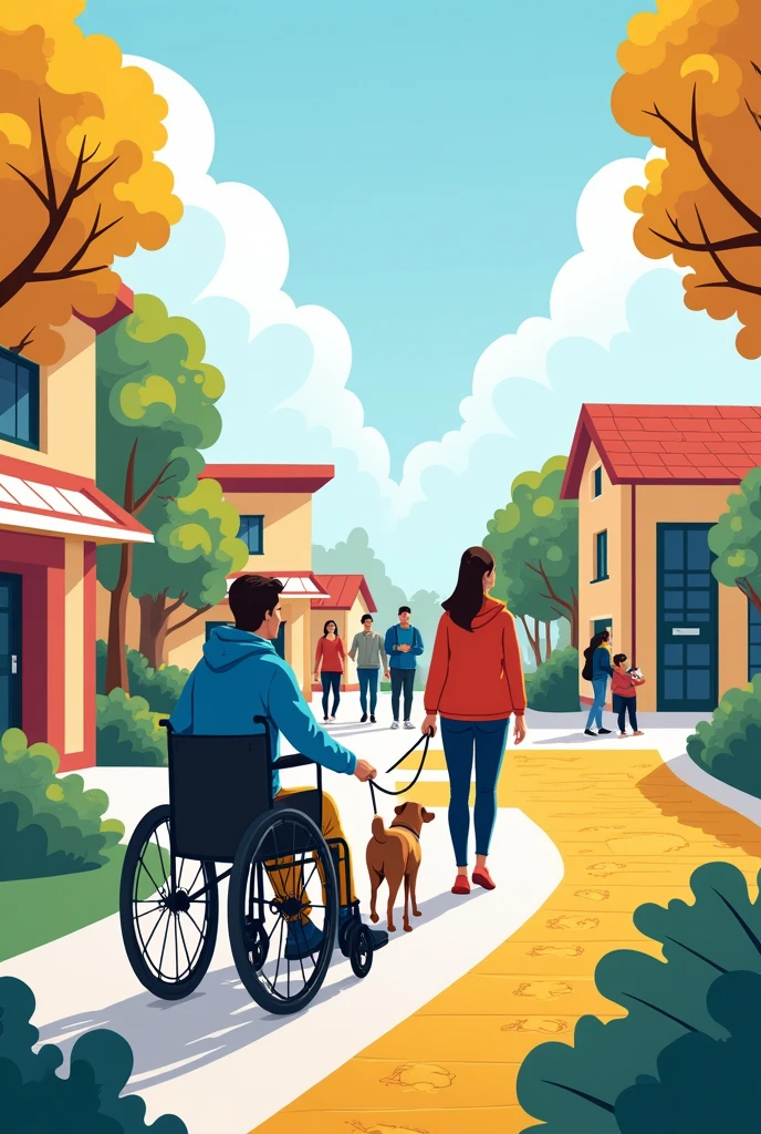 A pamphlet for a community campaign for wheelchair users and the blind