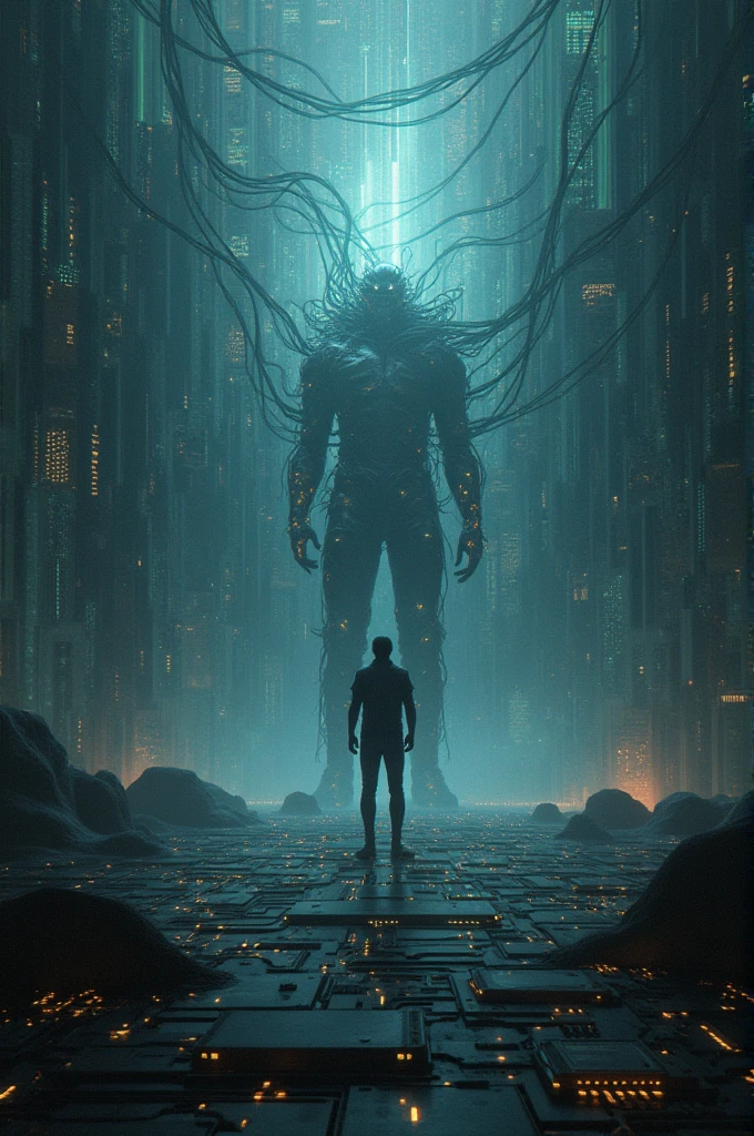 An image that refers to computing and applications, with a dark color