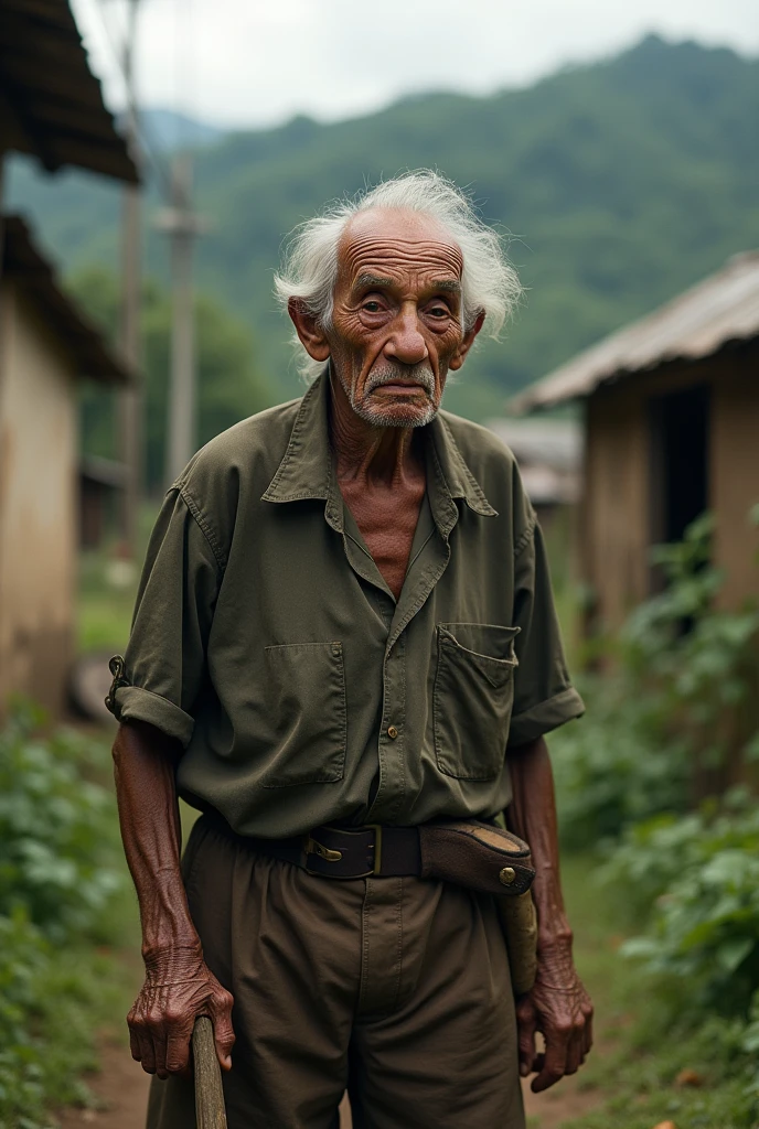 Brazilian elderly person from remote area who is visually impaired 