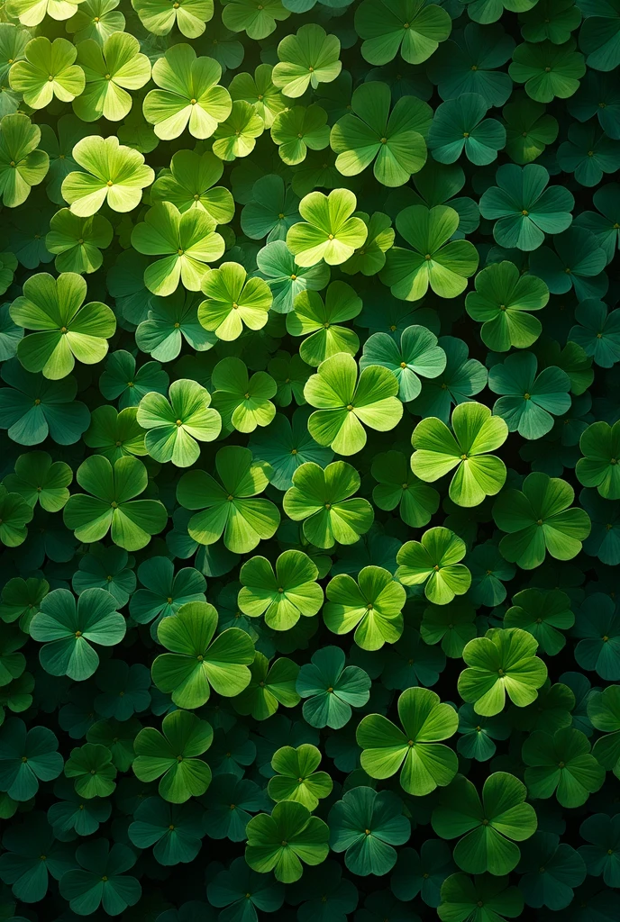 As a simple background with a top shot of four-leaf clovers