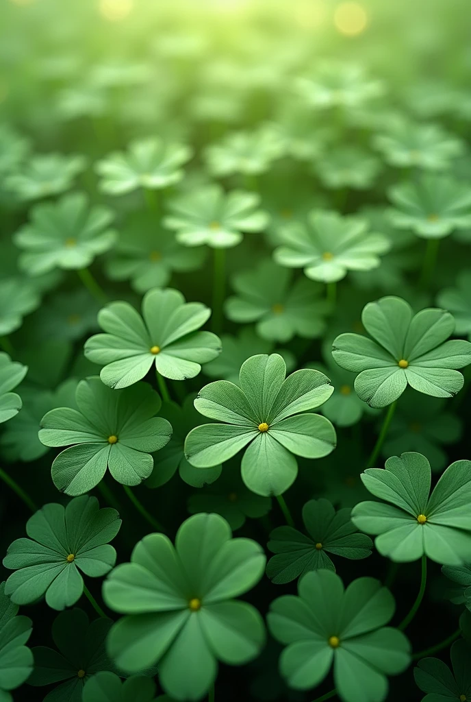As a very simple background with a shot from above of four-leaf clovers