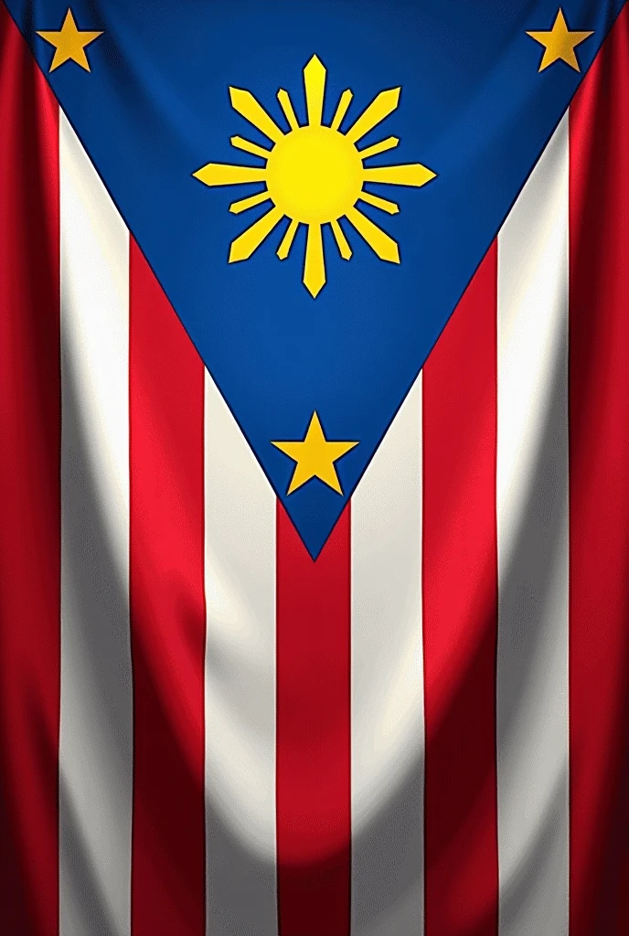 Merge Philippines Flag and Puerto Rican Flag together