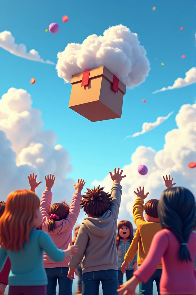 Create an image that says Sky donations with Roblox characters