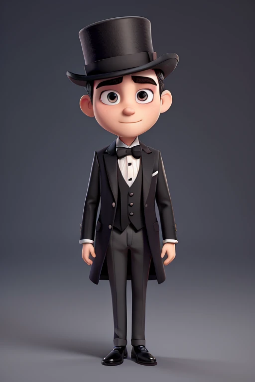 adult man, chic, eyes black, shorth hair, suit and tie, top hats, pale skin, high resolution, anatomically correcte, High details, ultra HD, Textured skin, super detaill, OctaneRender 8K, 