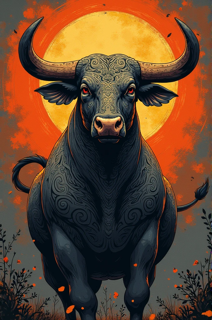 A logo with the phrase Fraternidad Waca Wacas Hijos de Luquisani in the middle of a bull 