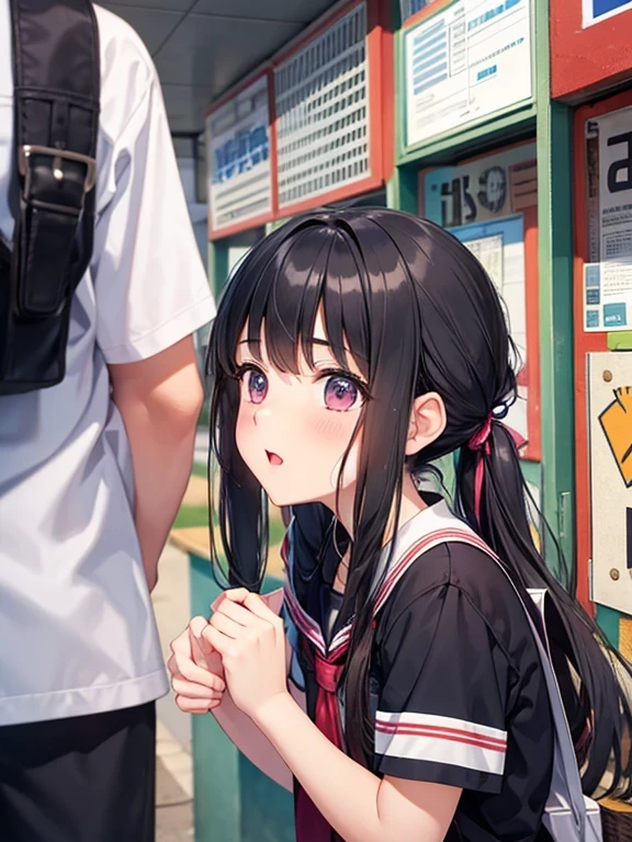 An event where you can have sex with a 15-year-old junior high school girl,Boys standing in line,The guy at the front of the line has sex with a middle schooler,A boy inserts his erect penis into a middle school girl's vagina and ejaculates,(Cum in pussy:1.4),((School festival:1.3)),A grand event,The girl had tears in her eyes、She's about to cry