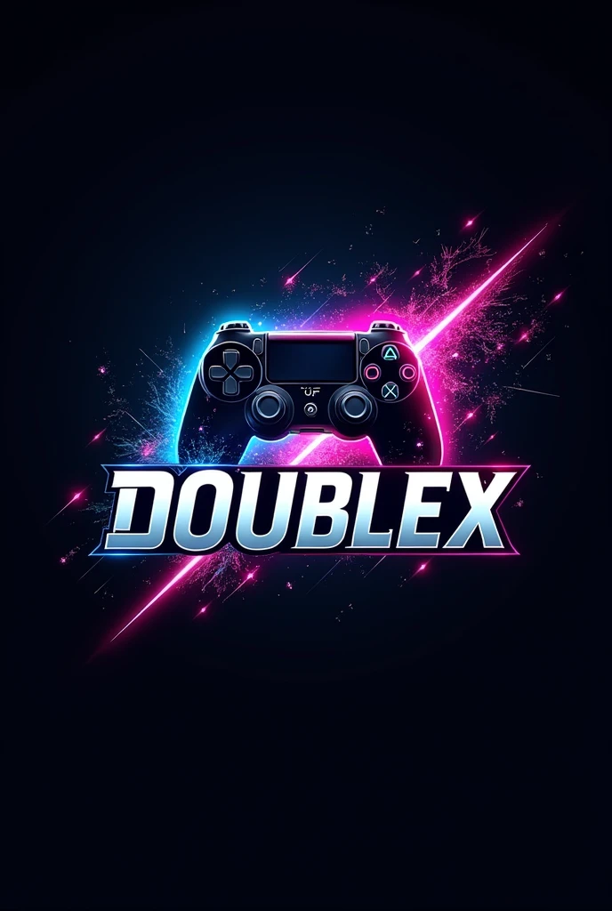 logo image with the name Doublex with some gamer images