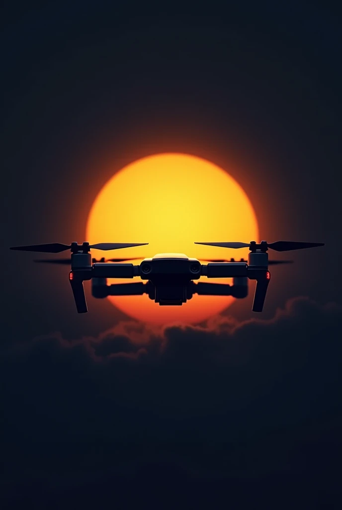Create logo for dji mini 3 pro with image drone and by sun