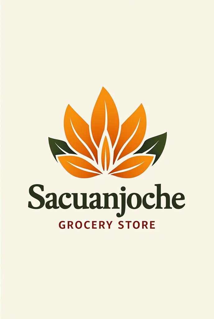 Create a logo for a grocery store with the Sacuanjoche flower that represents the variety and says "Sacuanjoche Grocery Store"