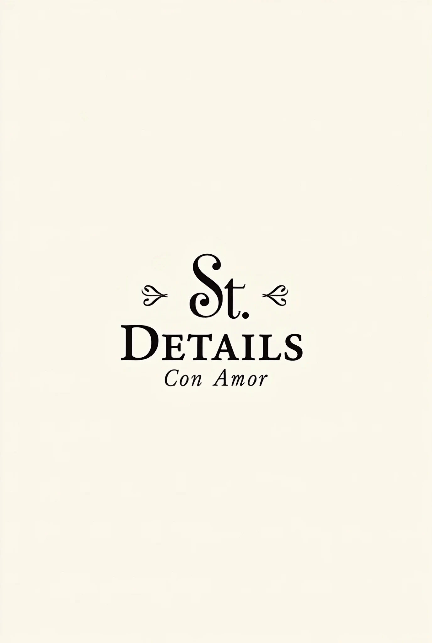 Gift shop logo with name "st Detalles con amor" in Spanish. that the name goes with another type of letter and everything in capital letters especially "st" BE GREAT