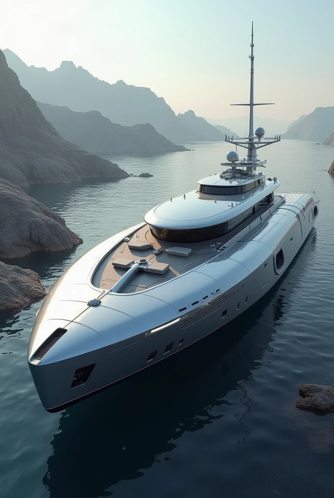 A spaceship that looks like a liveaboard catamaran