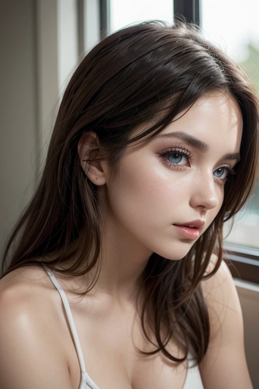 a sexy brunette woman with light eyes profile picture
