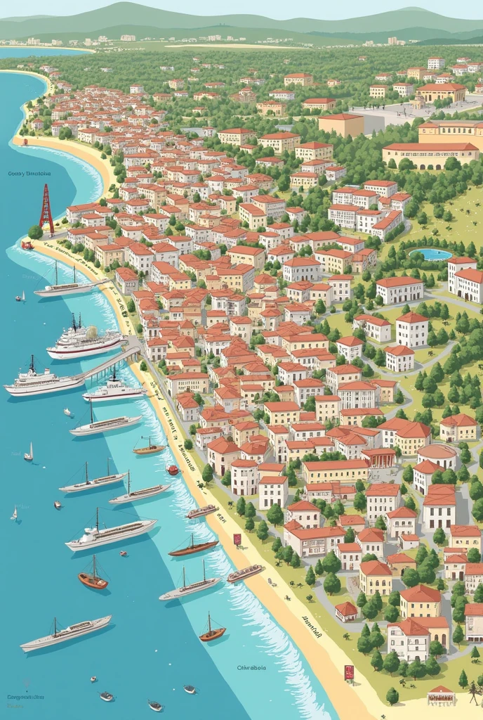 The map of the neighbourhoods of Durrës 
