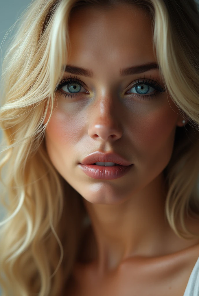 (photorealism:1.2), beautiful woman blonde sexy face
