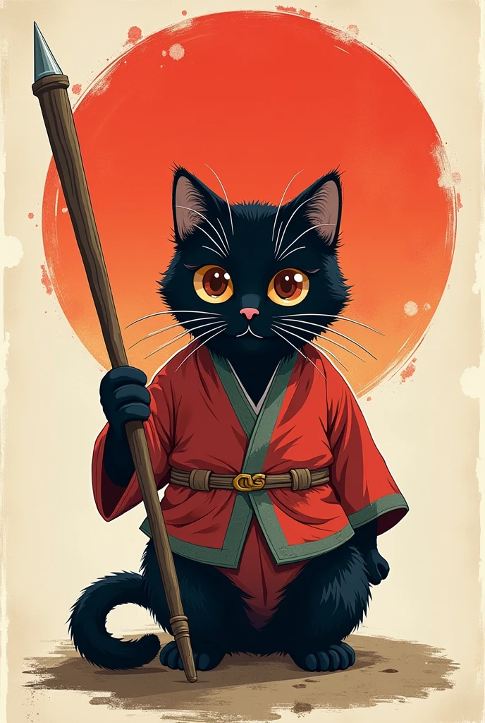 Poster、Japan、Posterの文字は「Cats are justice」、Writing Skills、Thick brushwork