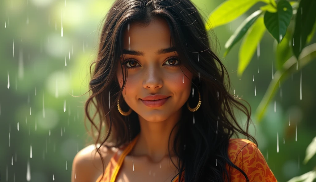 Hot cute Indian desi girl rain