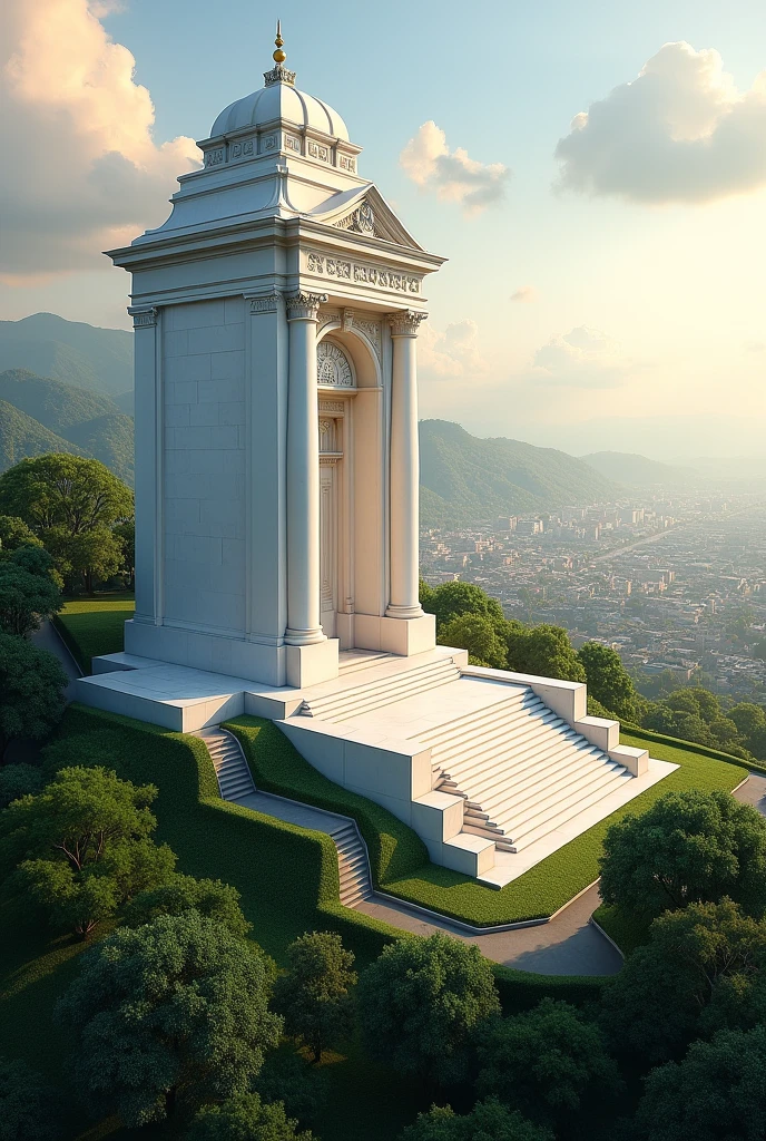 A simple but very beautiful marble mausoleum in Brejetuba ES from the top of a hill watching the development of the city. The city is famous for its coffee cultivation. I didn&#39;t see much coffee in this image. 