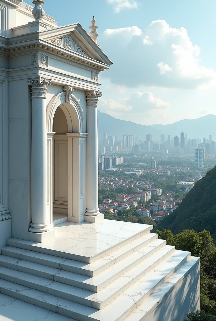 A simple but very beautiful marble mausoleum in Brejetuba ES from the top of a hill watching the development of the city. The city is famous for its coffee cultivation. I didn't see much coffee in this image. The coffee is missing coffee plantations.