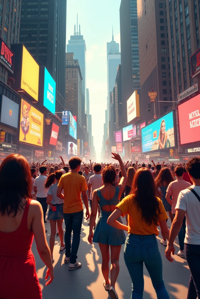 Many people Dancing, new york Background
