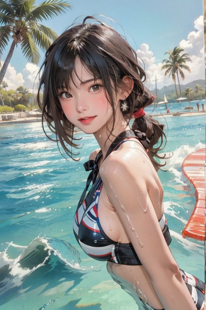 best quality}, {very aesthetic}, {ultra-detailed}, {best illustration}, nsfw ,middle breasts, girl wearing a Japanese school swimsuit, black long hair, dark blue swimsuit, wet, sex, woman on top,best quality}, {very aesthetic}, {ultra-detailed}, {best illustration}, nsfw ,middle breasts, girl wearing a Japanese school swimsuit, black long hair, dark blue swimsuit, sitting, open legs, pussy，masturbation, sex toy Ai Uehara