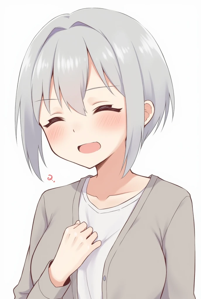 One person, High resolution, Open your mouth a little, Gray Hair, ,Blushing, Simple Background, Anime Style, Masturbation,