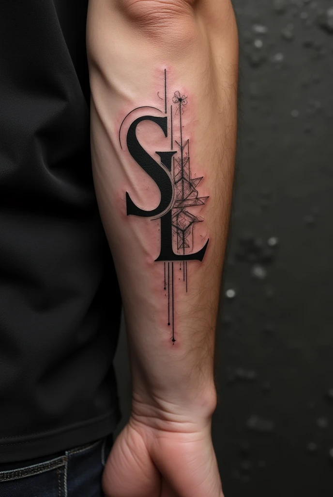 Tattoo with the initials SL