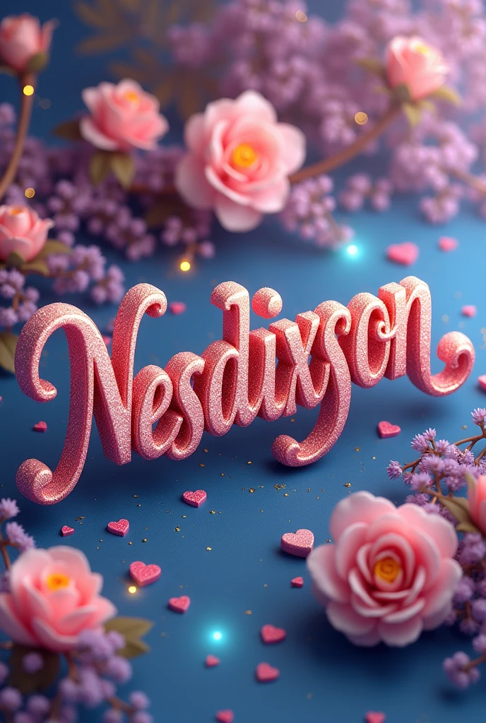 Image of the name nesdixson in 3D cursive font Disney style decoration