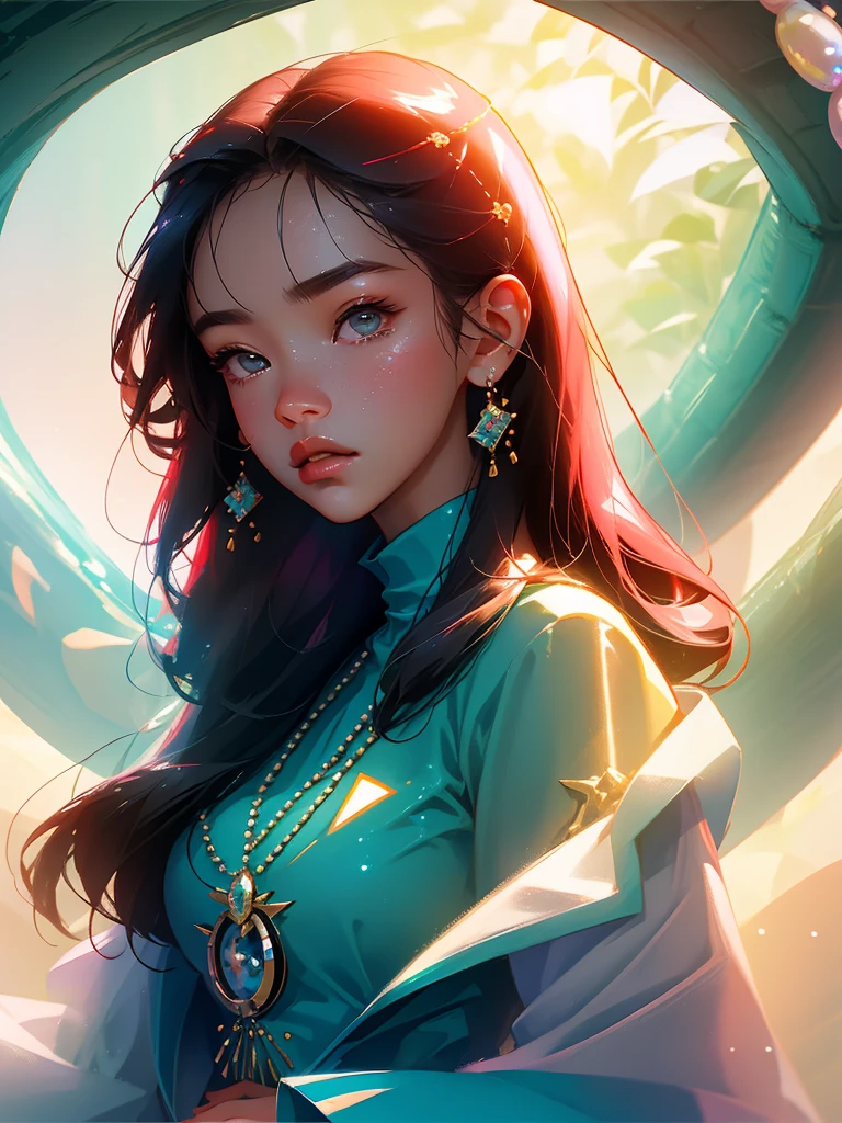 better quality、Perfect masterpiece、Perfect artwork、8k、
(portrait of upper body:1.5)、(frontal portrait:1.3)、精致的面容、lente close-up、Sayuri Yoshinaga、
Beauty and dragons、Reflection of light from water、The Illusion of Pearls、candy color、cyberpunk、fashion trends、3s material、highres、detailed expression、..3d、C4D、..3d、octane rendering、Ray tracing、Complicated Detail、animated lighting、C4D、OCrenderer、8k、better quality、