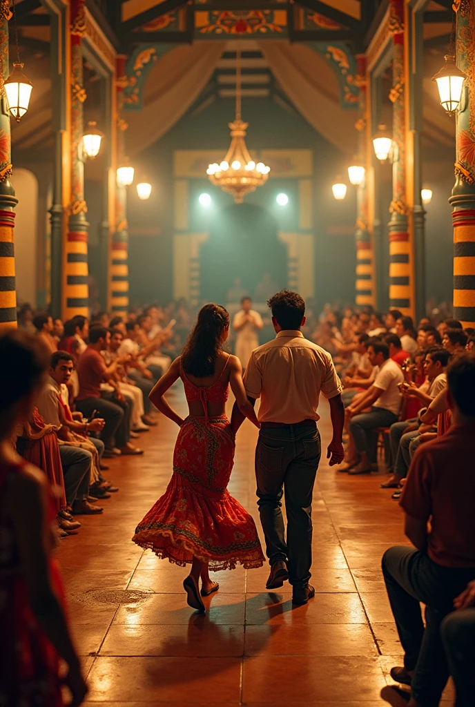 Desfeiteira is a name given in the Amazon to one of the fandango dances, of Portuguese origin and of a playful and humorous nature, since it involves the payment of gifts.
Dancing around the hall, couples must pass in front of the orchestra, formed by guitar, cavaquinho, flute and sometimes trombone. The moment the music stops, the couple who stood in front of the orchestra is forced to say a verse, always improvised by the gentleman. Not doing well on the task, the couple is booed and must pay a forfeit.