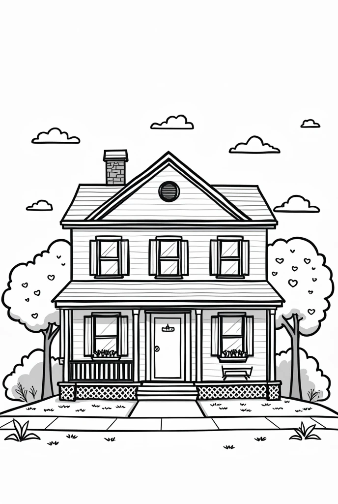 Decent housing easy coloring page