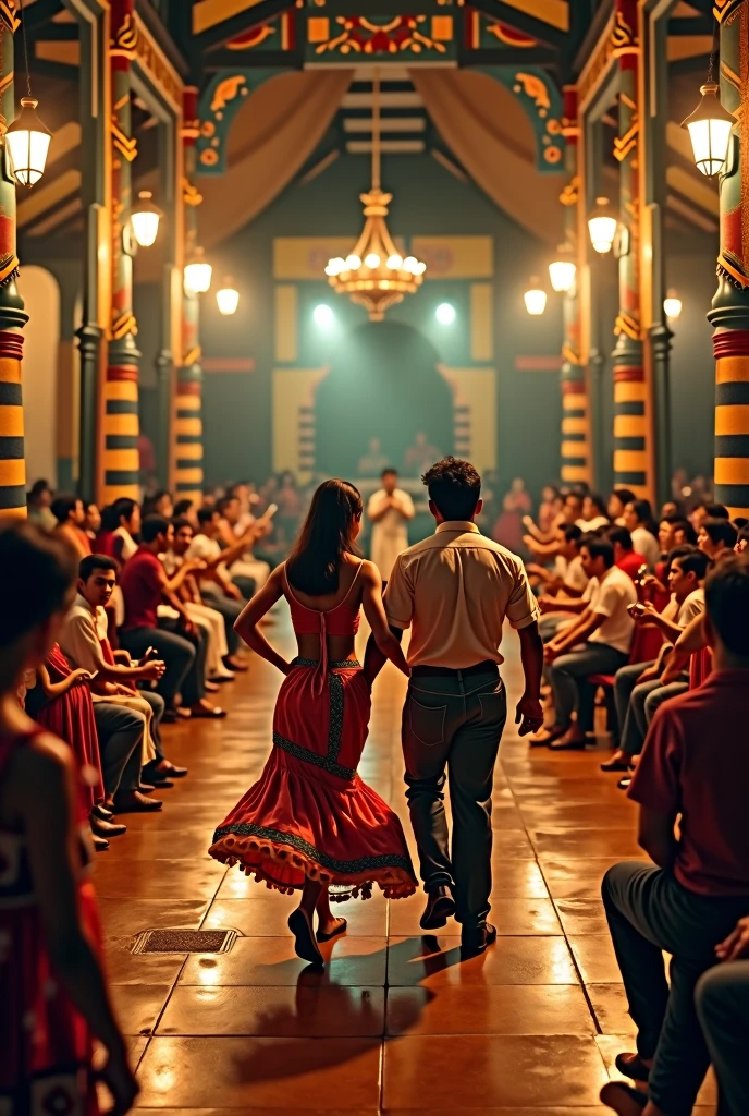 Desfeiteira is a name given in the Amazon to one of the fandango dances, of Portuguese origin and of a playful and humorous nature, since it involves the payment of gifts.
Dancing around the hall, couples must pass in front of the orchestra, formed by guitar, cavaquinho, flute and sometimes trombone. The moment the music stops, the couple who stood in front of the orchestra is forced to say a verse, always improvised by the gentleman. Not doing well on the task, the couple is booed and must pay a forfeit.