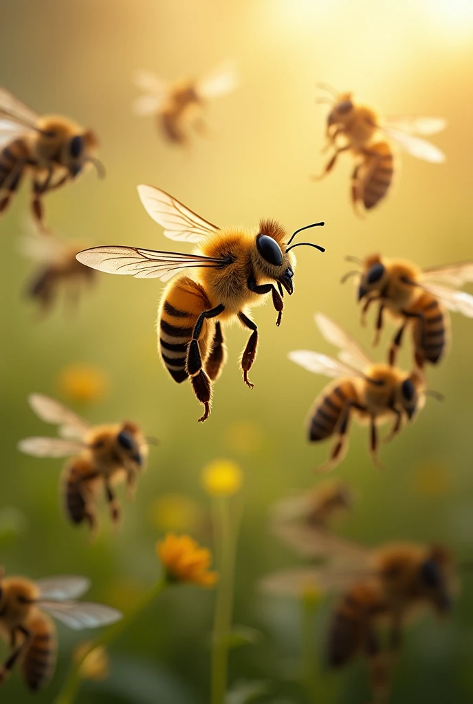 Several bees
