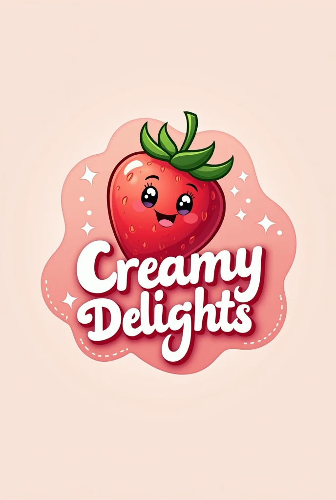 Logo for my strawberry sale “creamy delights” animafo