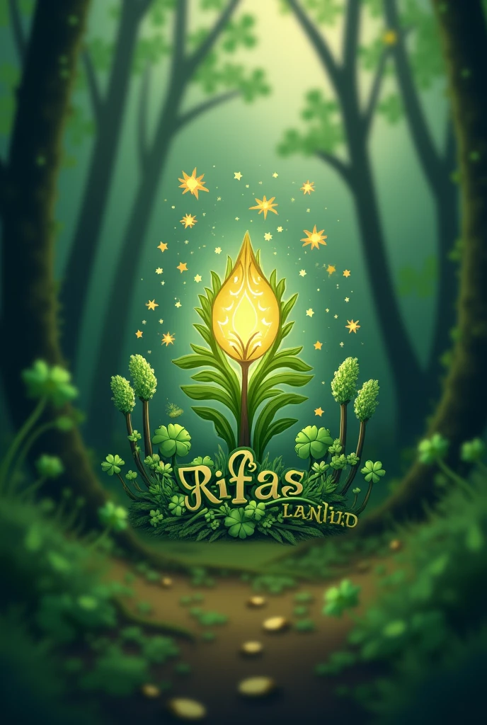 What do I need?: a logo The name that the logo will carry: the name is RIFAS LANDINO Design: must carry clovers, horseshoes, fireflies stars and a touch of gold background: The background should be some upward perspective clovers but they should look blurry and distant. Optional: The logo should be simple but catch the public&#39;s attention 