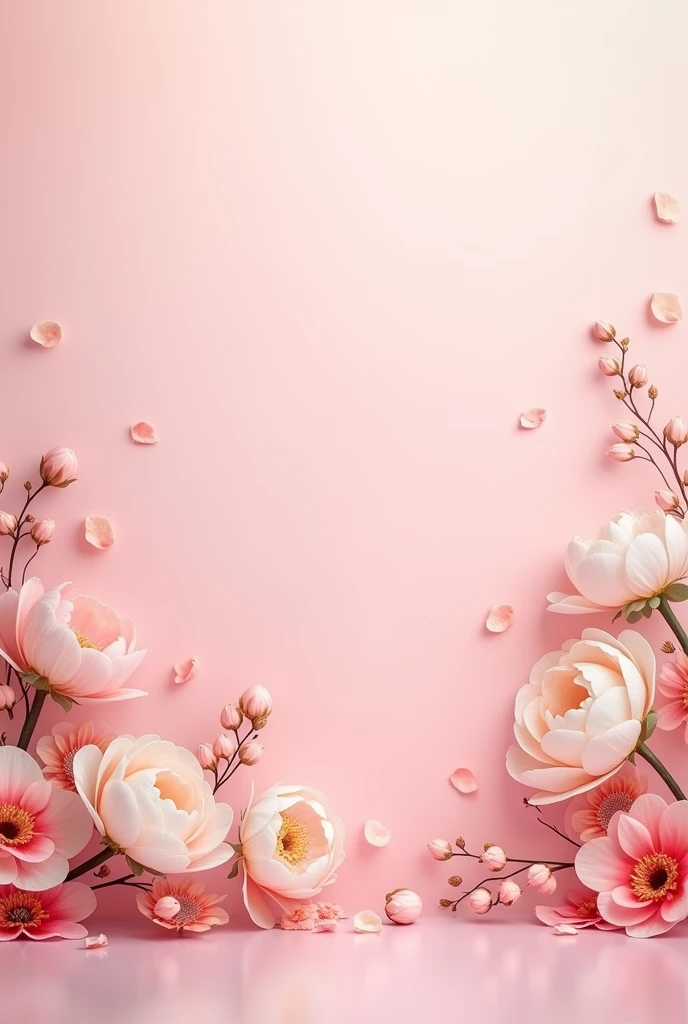 Baby pink background with flowers with base to fit product