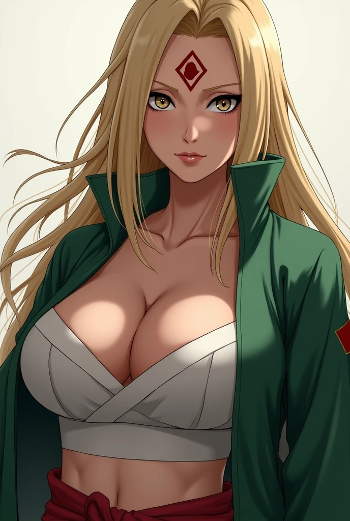 Create Tsunade showing her breasts